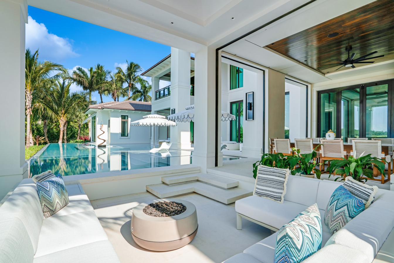 Pool and patio landscape at Old Palm Golf Club